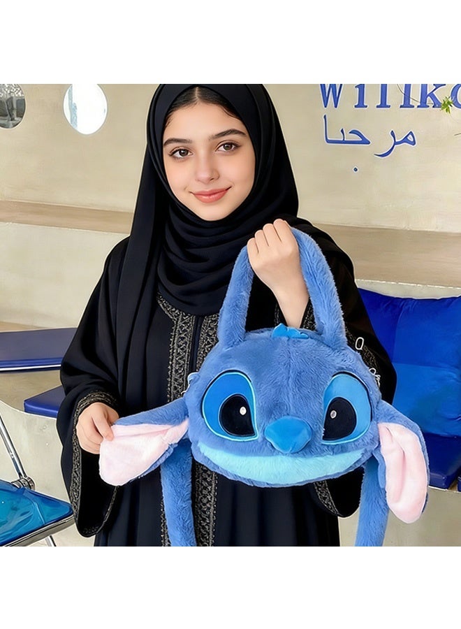New 3D Blue Stitch Plush Crossbody Bag Cute Soft Full Wrap Doll Handbag with Adjustable Strap for Kids Boys Girls Toddlers Daily Wear Playdates Birthday Party Ideal Gift - Image 5